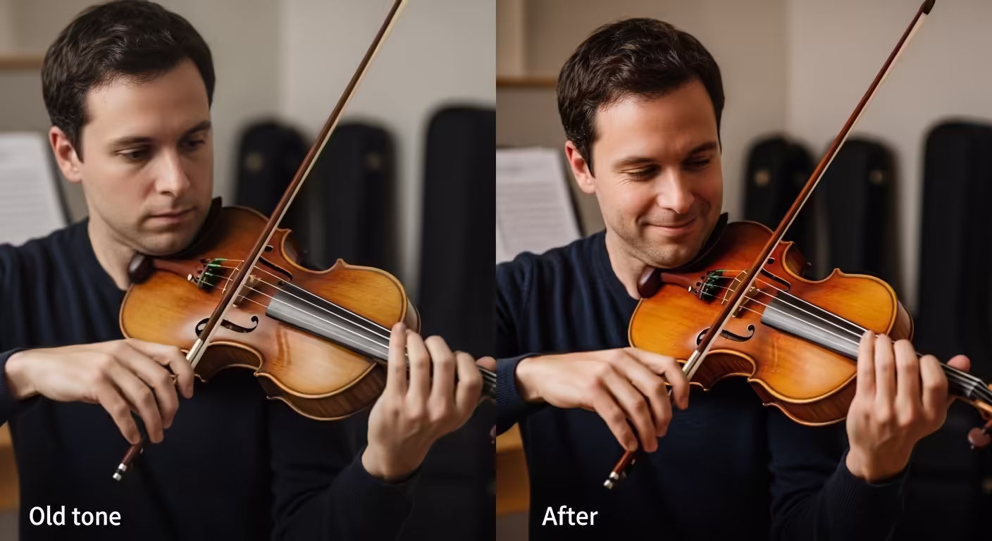 Violin strings tone comparison visual